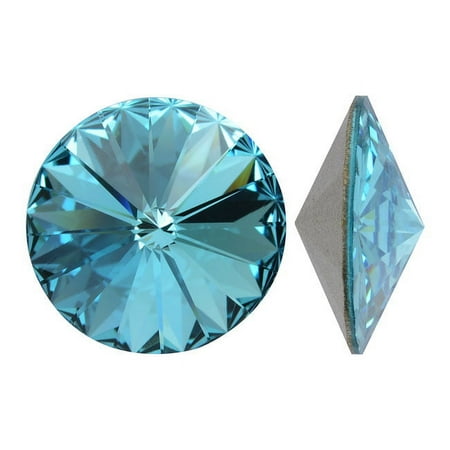 Swarovski Crystal, #1122 Rivoli Fancy Stones 14mm, 2 Pieces, Light Turquoise F