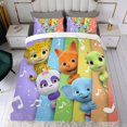 thumbnail image 4 of Fiesta de Palabras Conjunto de sábanas temático, trío de piezas, cómodo y amigable con la piel, diseño único, regalo de decoración para el hogar para familiares, amigos y fans,140cm *210cm, 4 of 6