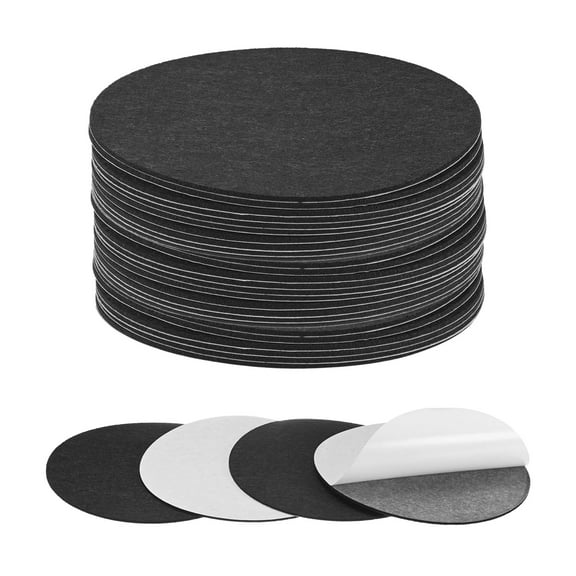 Uxcell 30-Pack Lamp Base Felt, 6.5 Inch Dia. 2mm Thick Self Adhesive Round Fabric Felt Pads for Lamp/Furniture/DIY [Black]
