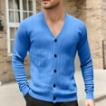 thumbnail image 2 of qelini Mens Cardigan Sweater Long Sleeve V Neck Knitted Coats Solid Button Down Jackets Casual Fall Outerwear, 2 of 7