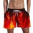 thumbnail image 3 of QATAINLAV Beach Shorts for Men Big and Tall Workout Shorts Classic Fit Casual Drawstring Hawaiian Shorts Fashion Flame Print Shorts with Pockets Deal of the Day Black L, 3 of 5