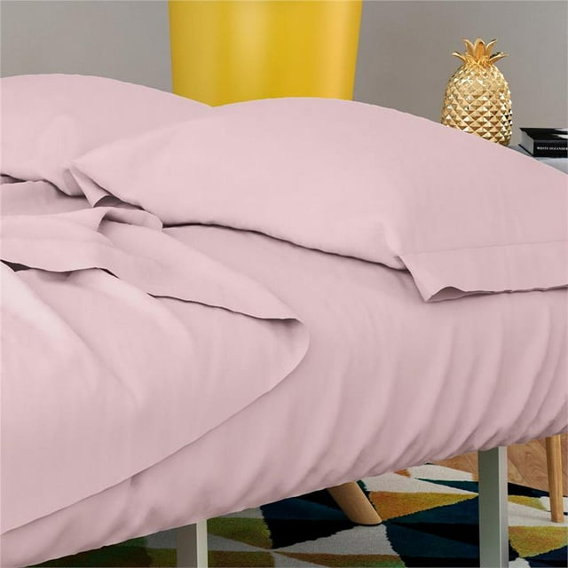 Novogratz Futon & Twin Sleeper Sofa Sheet Set Brushed Microfiber 90 GSM in Pink