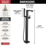 Delta Ara: Single Handle Floor Mount Tub Trim with Hand Shower