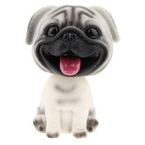 Resin Cute Dog Bobbing Head Puppy Figurine Toy Home Home/Car Dashboard for Car Vehicle Decoration - Pug