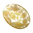 thumbnail image 2 of Red Pomegranate 6503-1 Paisley 12 in. Clear Gold Oval Bowl, 2 of 3