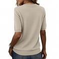 thumbnail image 4 of Short Sleeve Sweater Womens Cute Summer Dressy Tops Business Casual Loose Vacation 2026 Beige 2XL, 4 of 7
