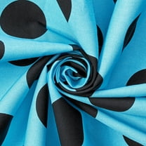 Extra Large Polka Dot Printed Cotton Poplin Fabric By The Yard (58/60 Inch) Medium Weight - For Sewing Apparel, Accessories, & Home Décor - Turquoise / Black (10 Yards)