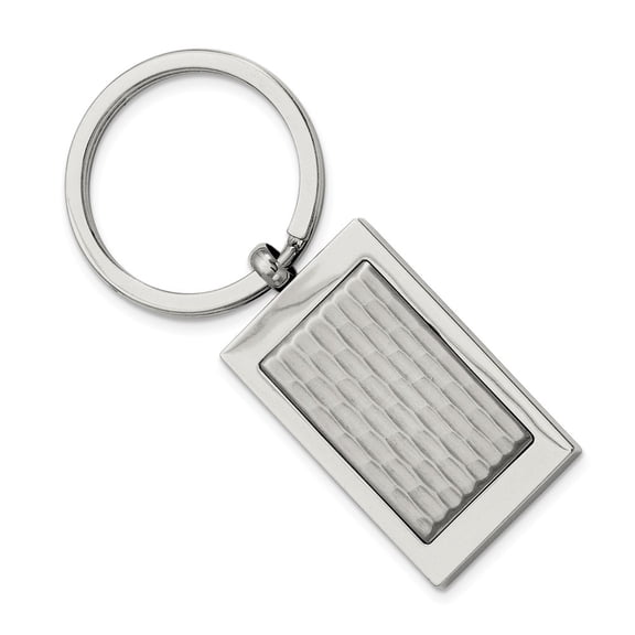 Stainless Steel Polished and Textured Key Ring; for Adults and Teens; for Women and Men