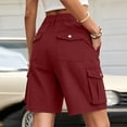 thumbnail image 4 of Yievot High Waisted Cargo Shorts for Women Button Relaxed Fit Casual Outdoor Camping Hiking Shorts with Multi Pockets, 4 of 5