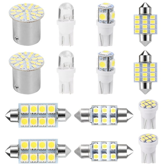 (14 Pcs) T10/31mm/36mm/41mm/1156 Festoon LED Light Bulb Interior Dome Map LED Lights License Plate Trunk Side Positioning Lights 6000K White