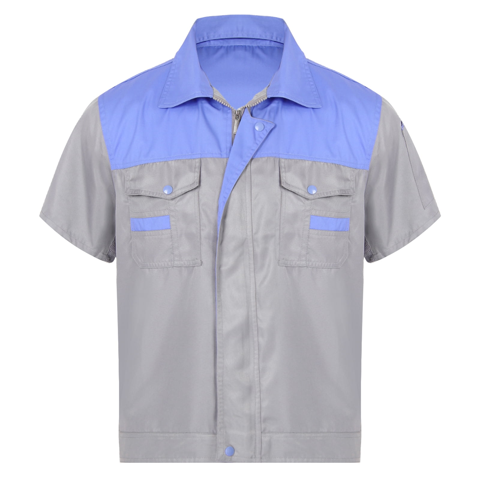 MSemis Men's Regular Fit Short Sleeve Industrial Work Shirt Performance ...
