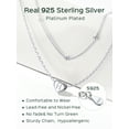 thumbnail image 5 of ChicSilver Initial Necklaces for Women Sterling Silver Heart Pendant Necklaces, Dainty Layered Bead Chain Necklace for Daily Wear Women Jewelry Gift, 5 of 7