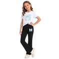 thumbnail image 4 of ZOYOEN Toddler Girls Outfits Set- Soft Shorts Sleeve Cute Comfortable T Shirts and Flare Pants Baby Summer Clothes White Size 3 T, 4 of 5