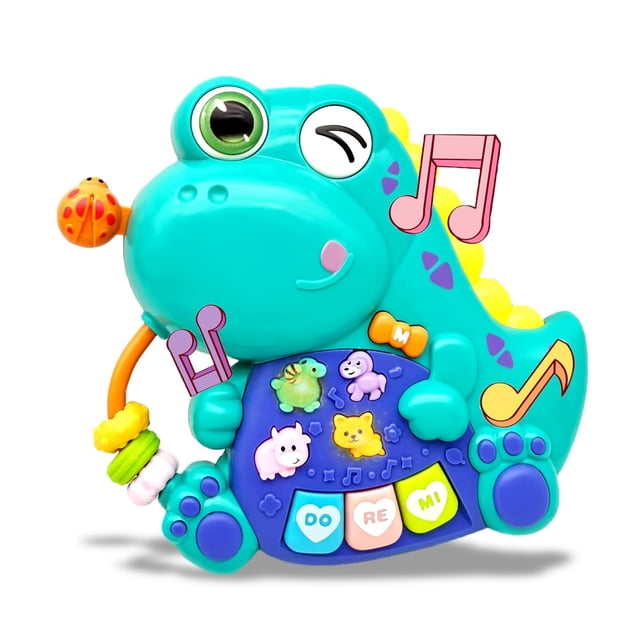 Juguete musical para bebé PYYCZA Piano luminoso con dinosaurio