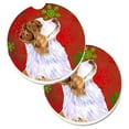 thumbnail image 1 of Carolines Treasures LH9318CARC Australian Shepherd Flocons de Neige Rouges et Verts Ensemble de Noël de 2 Porte-Gobelets sous-Verre de Voiture, 1 of 1