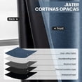 thumbnail image 5 of JIATER Blackout Curtains,52 x 72 inch Blackout Curtains Set of 2 Panels,Thermal Insulated Curtains for Bedroom Living Room,Grommet Window Drapes Curatins,Blue, 5 of 8