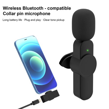 Fairnull Lavalier Microphone Sensitive Intelligent Noise Reduction Plug Play Bluetooth-compatible5.2 Mini Collar Clip MIC for Live Show