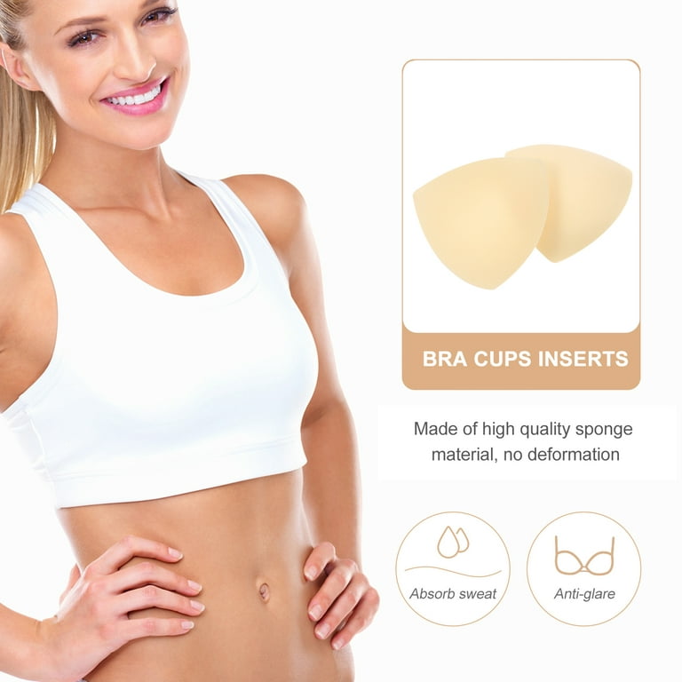 6 Pack Bra Insert Pads Breast Enhancer Cups Push Up Padded Replacement  Insert Liner for Sports Bra Swimwear,Beige 