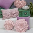thumbnail image 2 of JWH 3D Handmade Decorative Aesthetic 3D Velvet Flower Accent Pillow Case Floral Cushion Cover for  Room Decor Girl Gift 12x20inch in Dusty Pink, 2 of 10
