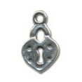 thumbnail image 1 of Sterling Silver 18" 1mm Box Chain Mini Heart Keyhole Lock Pendant Necklace, 1 of 2