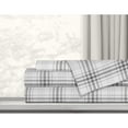 thumbnail image 1 of Safdie & Co. Premium Ultra Soft Bedding Flannel Sheet Set 4PC King Grey Plaid, 1 of 1