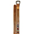 thumbnail image 4 of 29-30  Western Antique Basket Weave Tooled Beaded Full-Grain Leather Belt 26FK53, 4 of 4