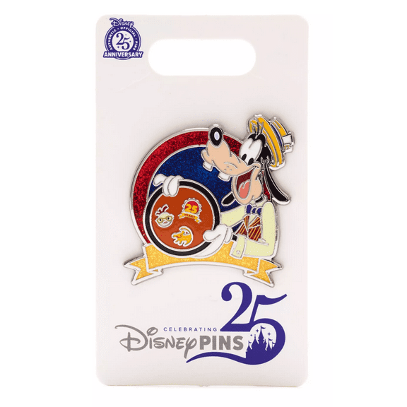 Disney Parks Goofy Pin, Pin Trading 25th Anniversary New With Card