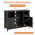thumbnail image 4 of 53" Black Engineered Wood Wine Bar Cabinet with Mini Fridge Space & Power Outlets, 4 of 9