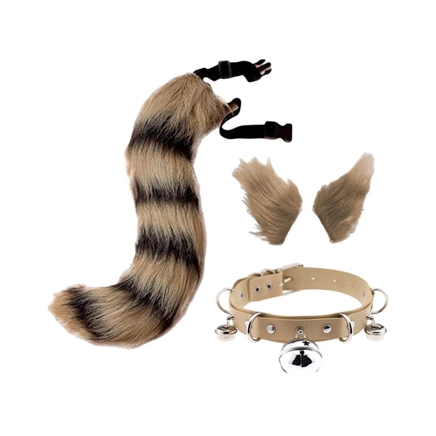 Faux Ears And Tail Set Disfraz De Cosplay Para Halloween Performance Gift Black Yellow Sunnimix Cola para la cabeza