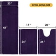 thumbnail image 3 of HAKUNA Upgrade Extra Large Dark Purple Bathroom Rug Set 3 Pieces Ultra Soft, Thick Absorbent Bath Mats, Non Slip Chenille Toilet Mat for Bathroom, Bedroom, Kitchen, Egglant, 3 of 8