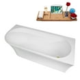 thumbnail image 5 of 67" Streamline B-368-129-GLD Soaking Freestanding Tub and Tray With Internal Drain in Polished Gold, 5 of 10