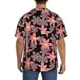 thumbnail image 5 of Xecao offers the Lilies Flowers for Men's Casual Short-sleeved Shirt, a button-up collared shirt with a pocket, perfect for beach vacations and yacht travel in the Small size., 5 of 7