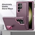 thumbnail image 3 of Allytech Rugged Case Compatible with Samsung Galaxy S22 Ultra with Hidden Kickstand, [Military Grade Drop Protection] Soft TPU Hard PC Bumper Non-Slip Shockproof Full Protective Case, Purple+Pink, 3 of 8