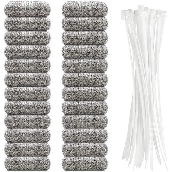 24 Pcs Stainless Steel Lint Traps Lint Snare Traps Washer Hose Lint Traps Laundry Mesh Washer Hose Filter for Sewer Silver