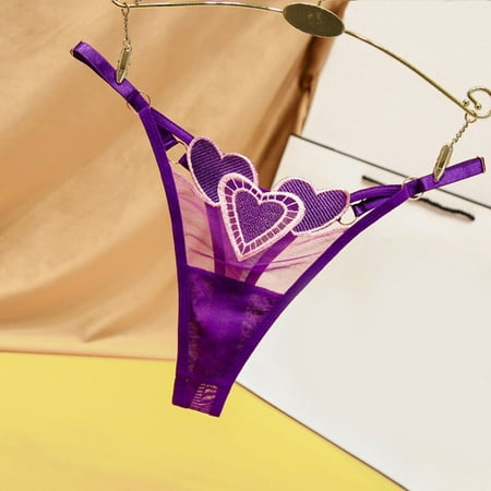 FUNUONY Big Sale!! Women s Lace Panties Hollow Mesh Low Waist Underwear 2025 Trendy Women Lace Briefs Hollow Out Crochet Panty G St*Ring Underwear Purple One Size
