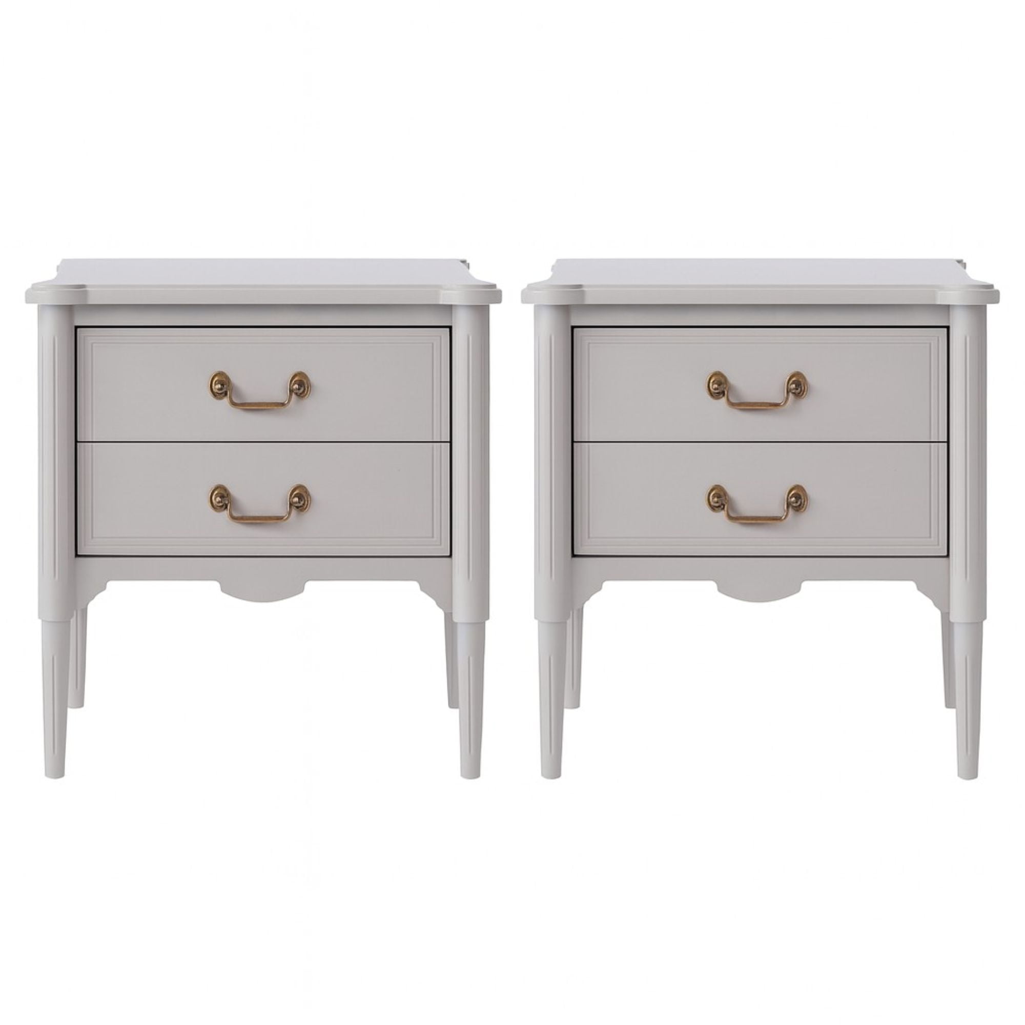 Design House Oxford End Table Set with Storage Drawers, Gray, Suitable for Indoor Use