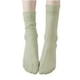 thumbnail image 3 of QLEICOM Womens Socks,Socks for Women,Women's Solid Color Socks Thin Silk Fabric with Water Wicking Feature Slouchy Mid-Crew Socks Offer Lightweight and Breathable Fits Green, 3 of 4