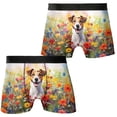 thumbnail image 3 of Welcome Spring Summer Jack Russell Terrier Portrait Flower Blue Sky All Over Print Boxer Briefs Underwear for Men Dad Parson Jack Dog Lover - 12001, 3 of 6
