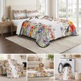 thumbnail image 6 of Full Quilt Set 78''x90'', Vintage Flowers Lightweight Summer Bedspread Coverlet Set with 2 Pillow Shams, Spring Floral Botanical Pastoral Breathable All Season Quilt Bedding for Bedroom/Guest Room, 6 of 9