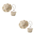 thumbnail image 2 of Sombrero de playa y bolso de mano Sonducket trenzado de paja Beige 2Conjunto, 2 of 6
