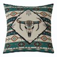 thumbnail image 1 of Erosebridal Boho Aztec Pillow Cases, Sheep Skeleton Cushion Covers 22x22, Triangle Geometric Decor, 1 of 6