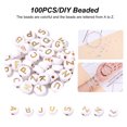 thumbnail image 4 of 100 Unids/paquete Cuentas Letras Colores Oblatas en Inglés Mezclados Btafrte para Pulsera Diy T10498 Fondo Blanco Mixto Dorado, 4 of 9