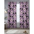 thumbnail image 2 of Purple Floral Sheer Curtains 96 Inch Length 2 Panels Set Window Treatments, Abstract Watercolor Flower Leaf Plant Rod Pocket Semi Curtains for Living Room/Bedroom/Kitchen Décor, 104"W x 96"L, 2 of 7