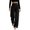 *Black, variant on VBVC Women's High V-Waist Pleated Yoga Pants , Wide Leg Trousers For Women , Ladies' Stretchy Lounge Bottoms with Pockets, S-2XL