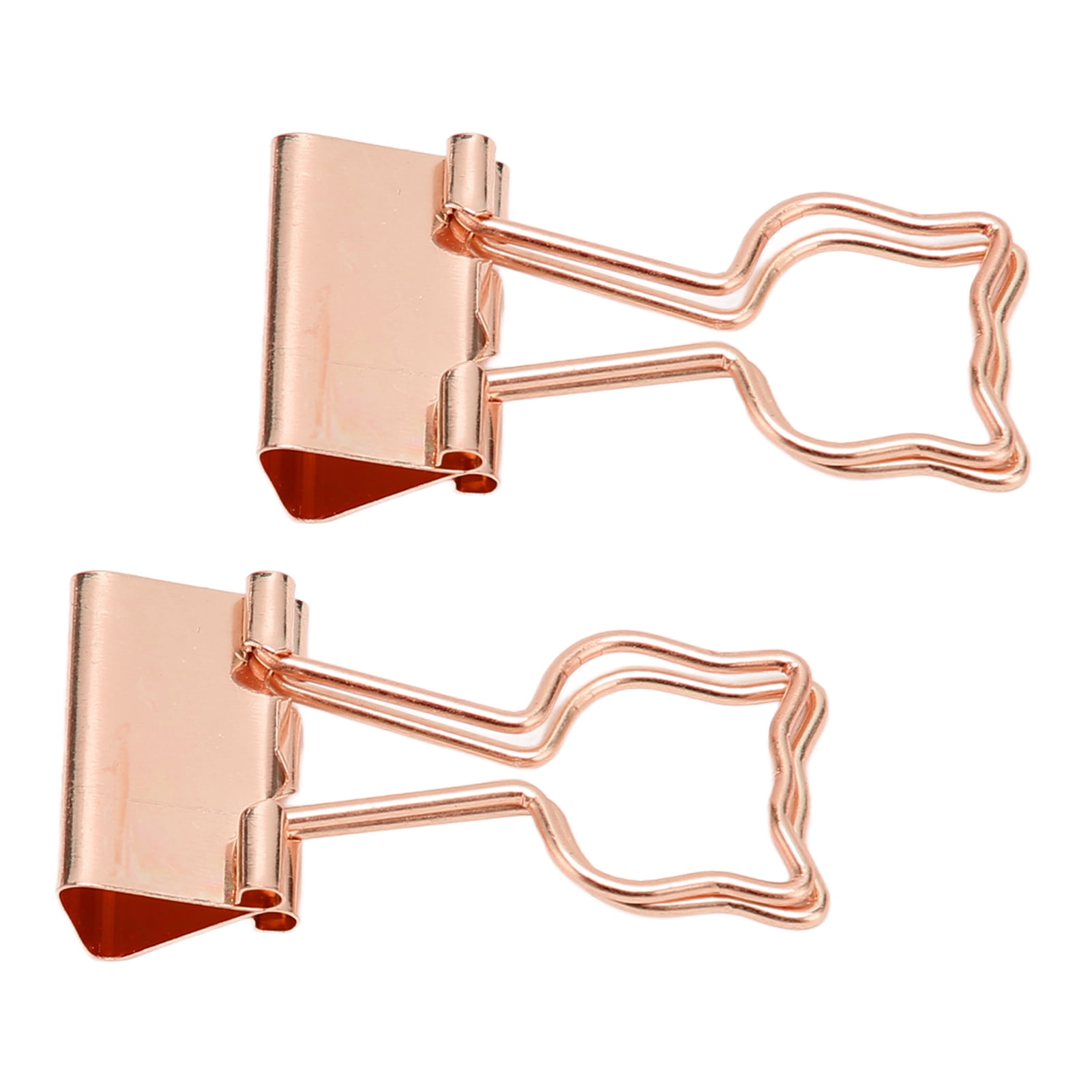 Riousery 100pcs Cat Shape Binder Clips, Rose Gold Hollow Metal Paper Clips for Documents, 7.87 inches / 20.0 cm