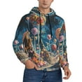 thumbnail image 2 of Fotbe Men's Hoodie with Starry Sky Planet Lollipop Pattern - Kangaroo Pocket Pullover Hooded Sweatshirt, Perfect for Daily Wear, Travel, and Home-4X-Large, 2 of 7