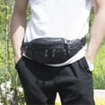 thumbnail image 5 of Retro Fanny Pack Waist Bag Multifunction Genuine Leather Hip Bum Bag Travel Pouch For Men Multiple Pockets Waterproof Ideal For Hiking Running, 5 of 5