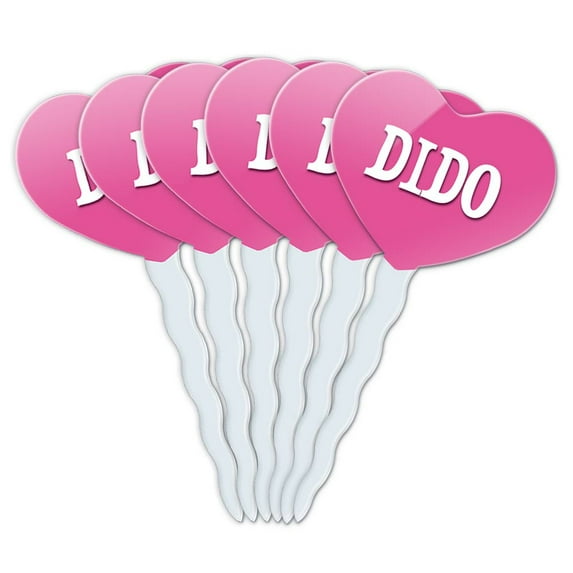 Dido Heart Love Cupcake Picks Toppers - Set of 6
