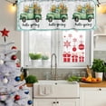 thumbnail image 6 of Hello Spring Valances for Windows, Decorative Rod Pocket Window Valance Curtains, Easter Flowers Green Truck Floral Blue Plaid Short Curtain Drapes for Kitchen/Living Room, 2 Panels, 60" W x 18" L, 6 of 8