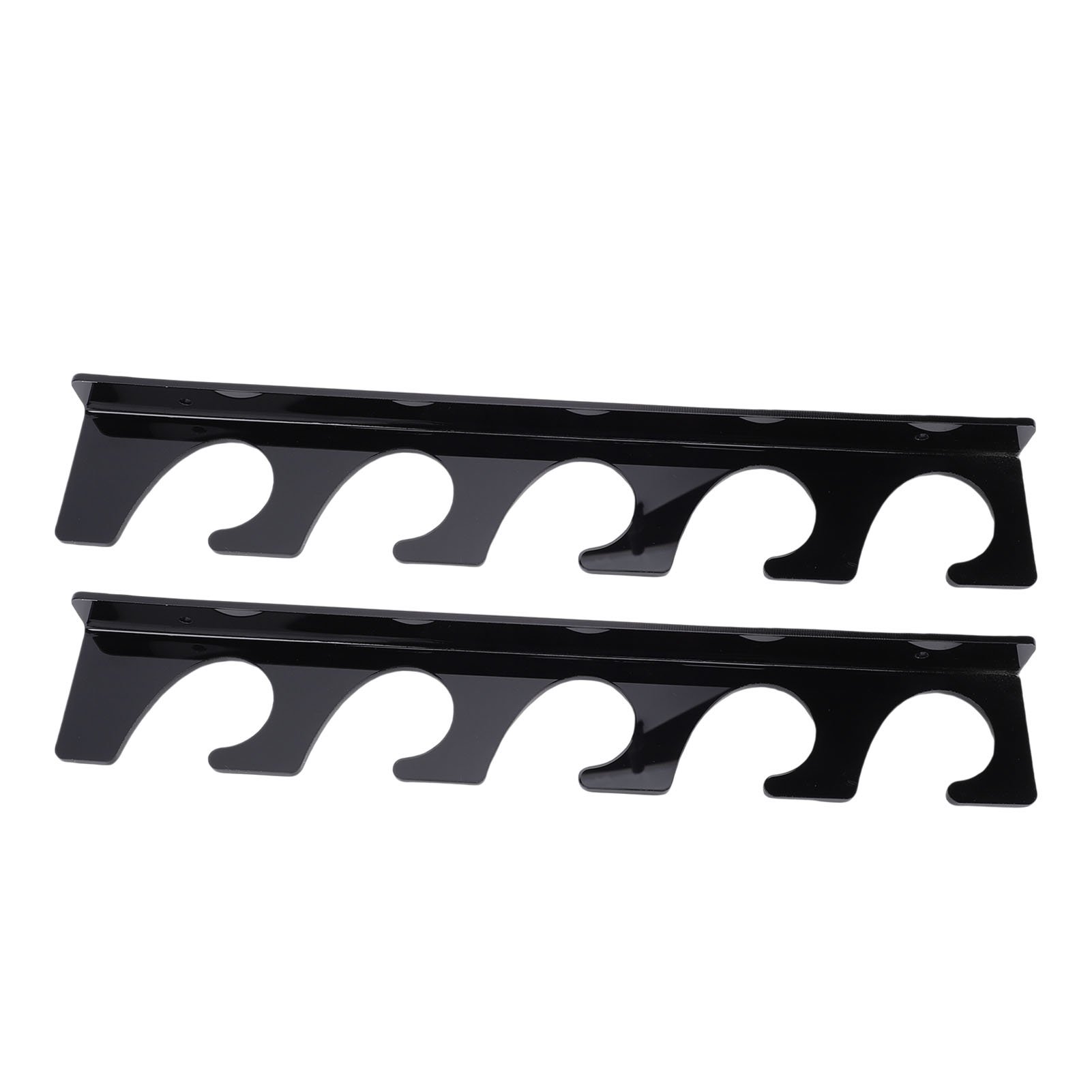 2pcs Vertical Wall Mounted Storage Organizer For 5 Rods Acrylic Black Garage Organization Equipment Support Rack 15.35 inches / 39 cm Long Hardware Included